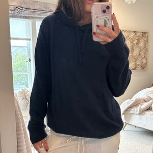 Navy cashmere hooded sweater